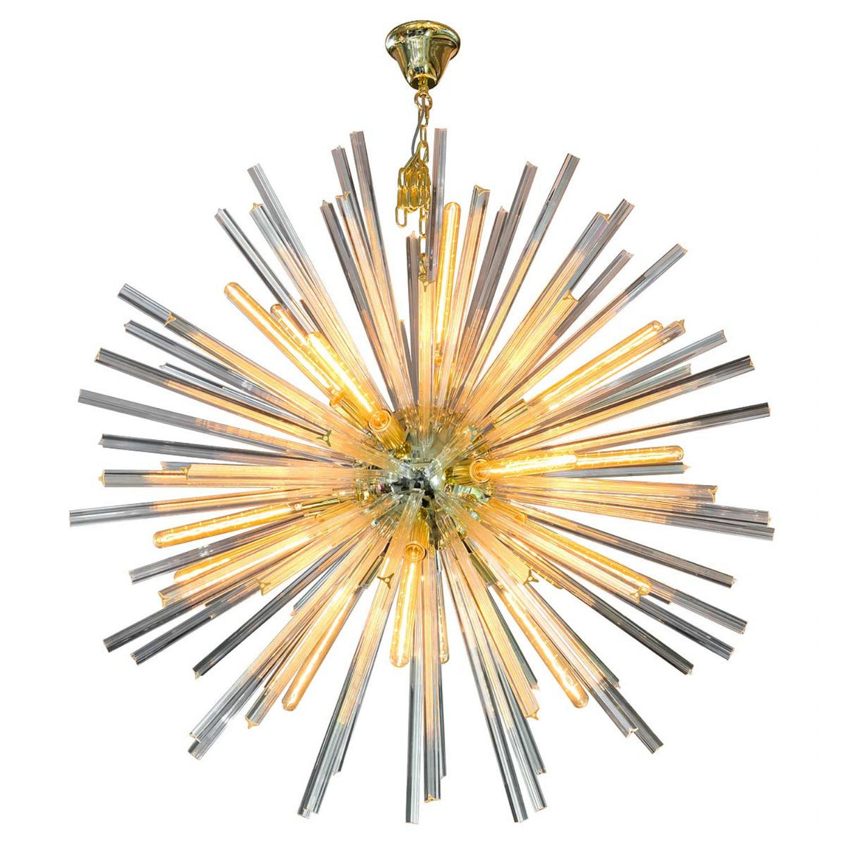 Gold Flare Glass Tubes Chandelier Ceiling Light