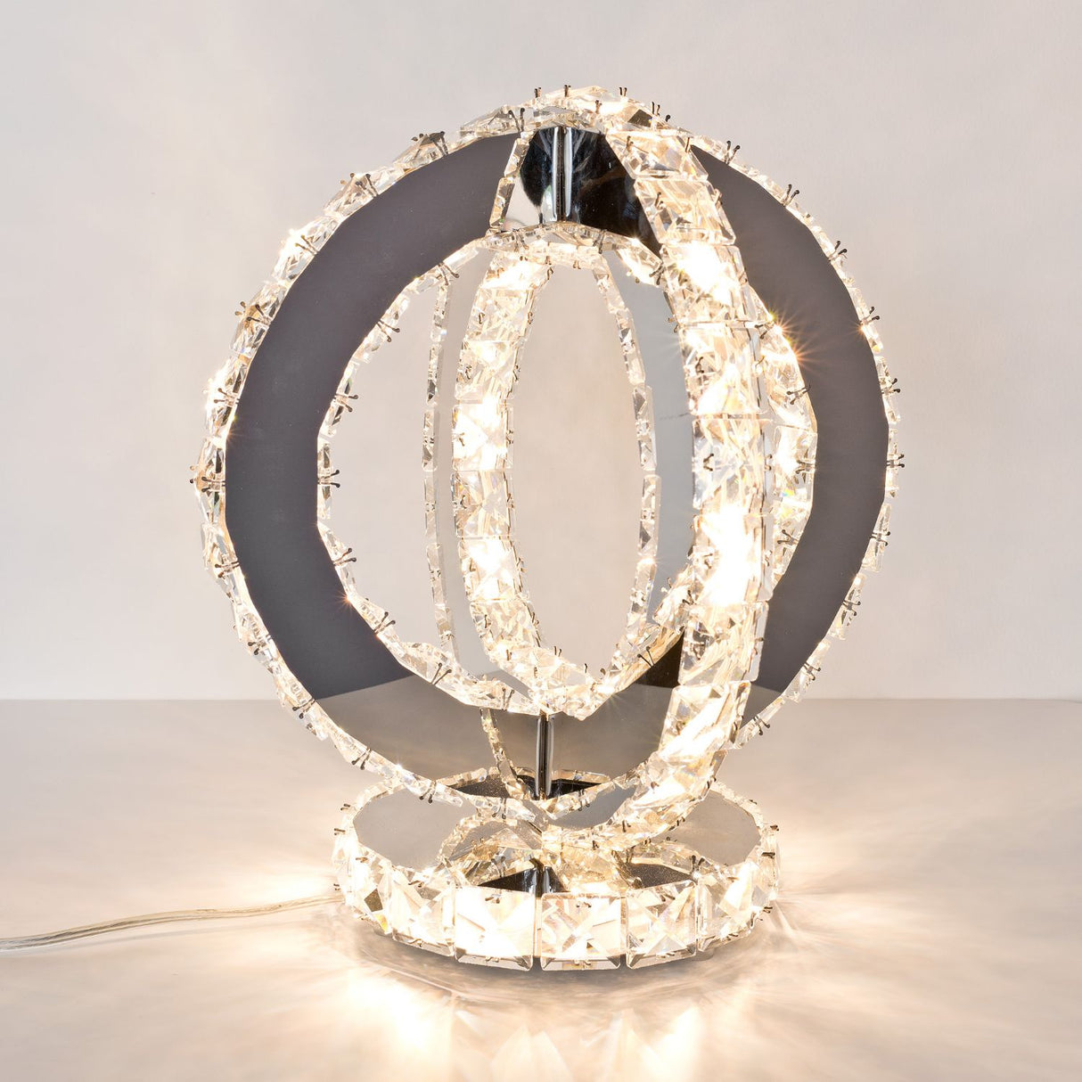 Glass Crystal Double Ring Light
