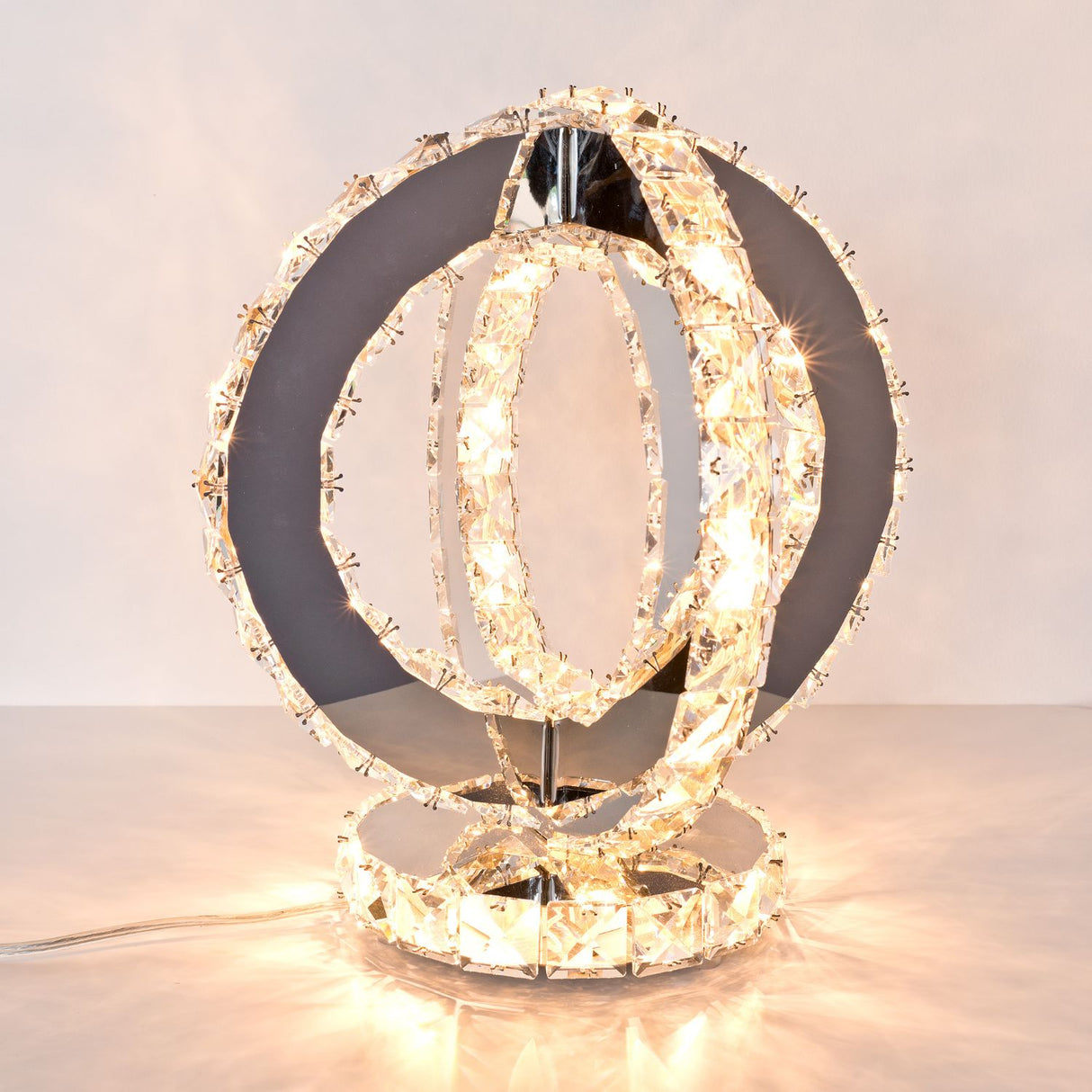 Glass Crystal Double Ring Light