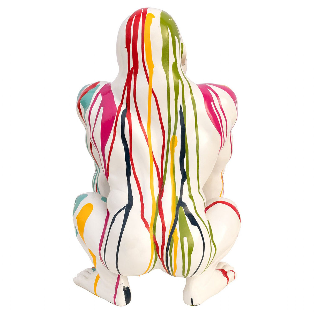 Painted White Gorilla Statuette