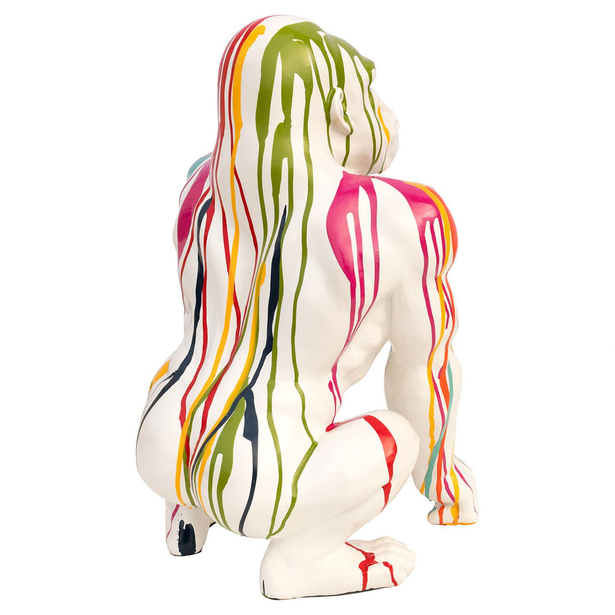 Painted White Gorilla Statuette