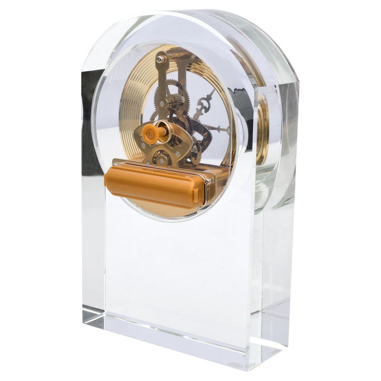 Crystal Glass Oval Mantle Clock