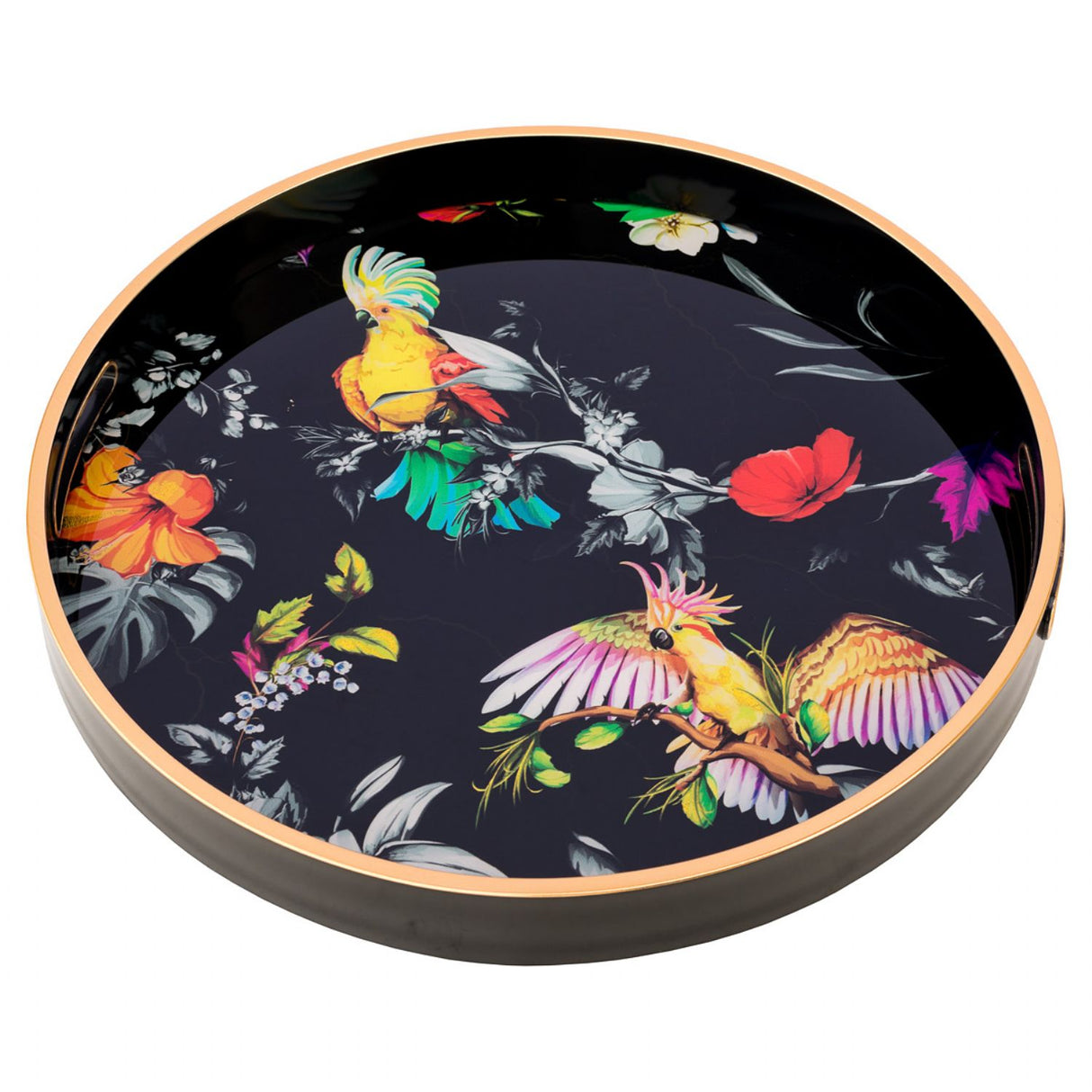 Circular Tray Set With Parrot Design