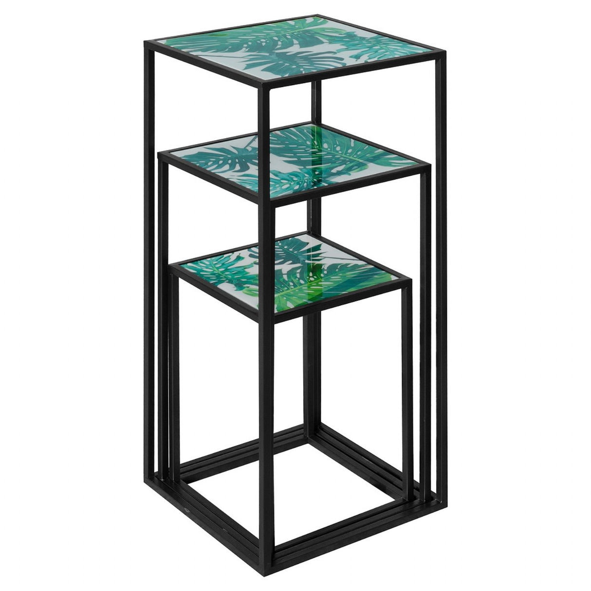 Nest of Three Tall Tables (Set of 3) – Green Leaf Top
