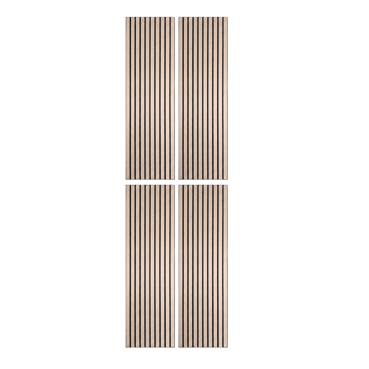 Superlightweight Slatted - Self Adhesive Acoustic Wall Panels - 120cm x 30cm (4 pack)