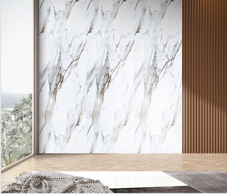 Wall Panel 07D - Gold and White Marble - Wall Board - 240cm - (1 pack / 4pcs)