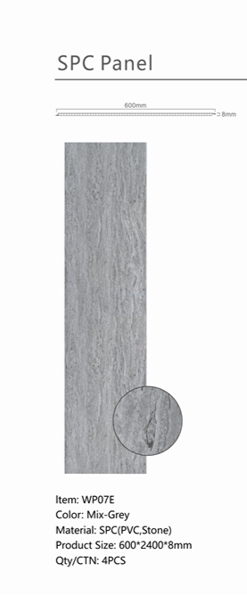 Wall Panel 07E - Grey Marble - Wall Board - 240cm - (1 pack / 4pcs)
