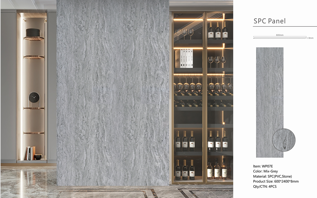 Wall Panel 07E - Grey Marble - Wall Board - 240cm - (1 pack / 4pcs)