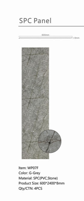 Wall Panel 07F - Gold and Grey Marble - Wall Board - 240cm - (1 pack / 4pcs)