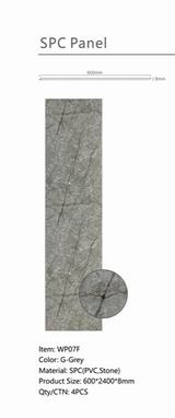 Wall Panel 07F - Gold and Grey Marble - Wall Board - 240cm - (1 pack / 4pcs)