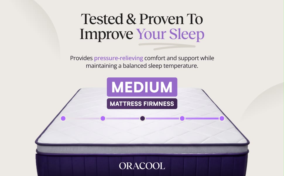 ORACOOL No.1 Hybrid Mattress in a Box - 28cm Deep 7-Zone Pocket Spring, Medium
