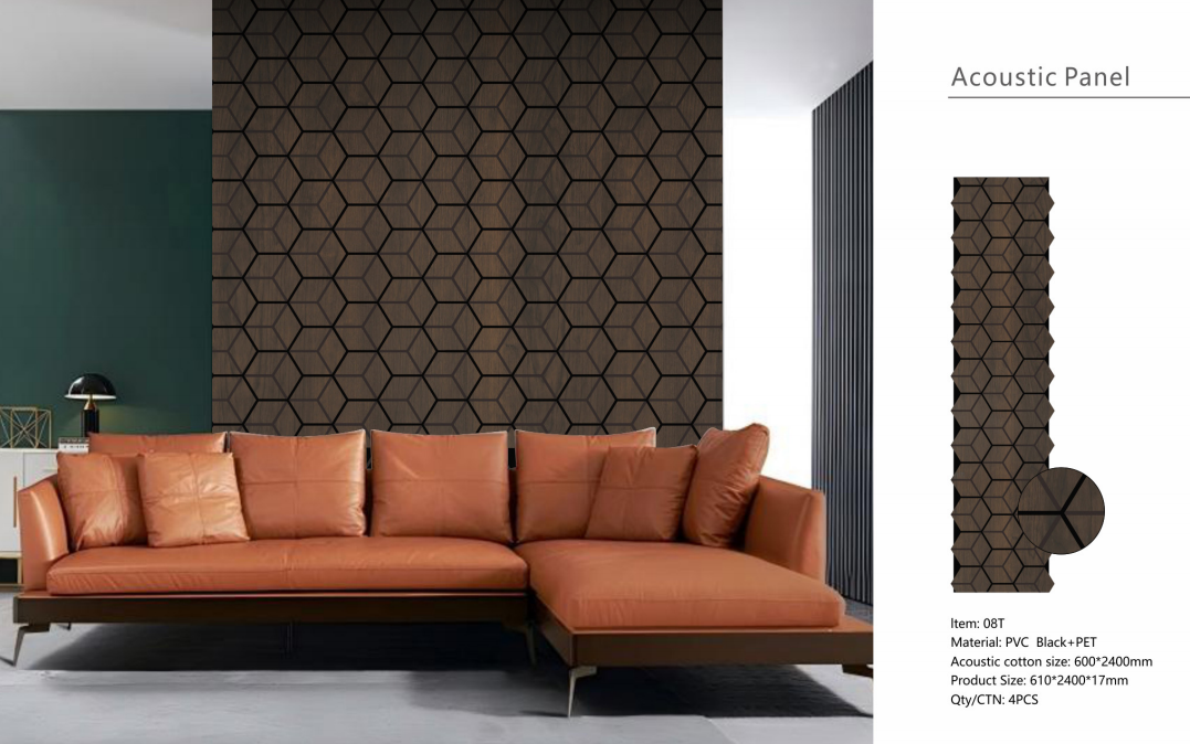 Wall Panel 08T - Walnut - Blocks - 240cm - (1 pack / 4pcs)