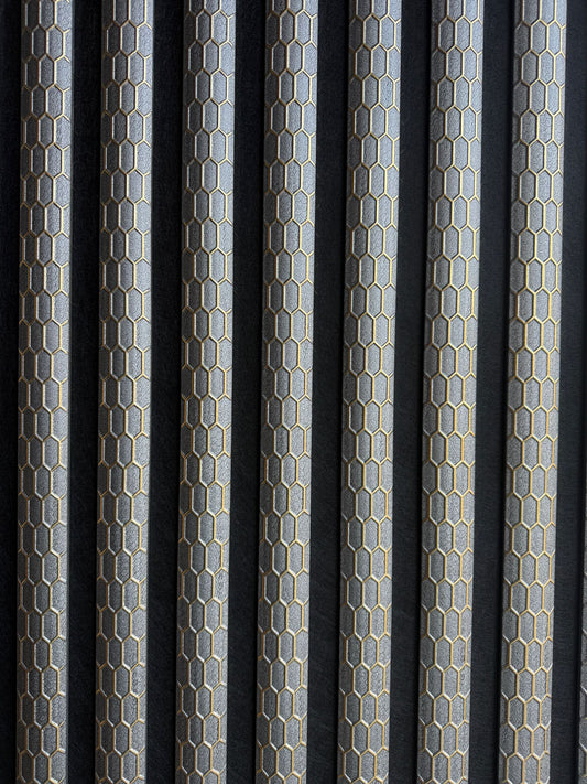 Wall Panel 013A - PS Gold and Grey - Acoustic - 240cm - (1 pack / 4pcs)