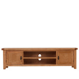 Natural Oak Extra Large 2 Door TV Unit with Open Media Shelves