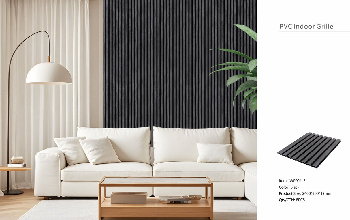 Black Seamless PVC Wall Panel 30 x 240cm