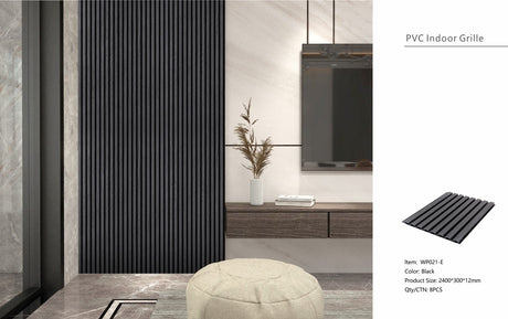 Black Seamless PVC Wall Panel 30 x 240cm