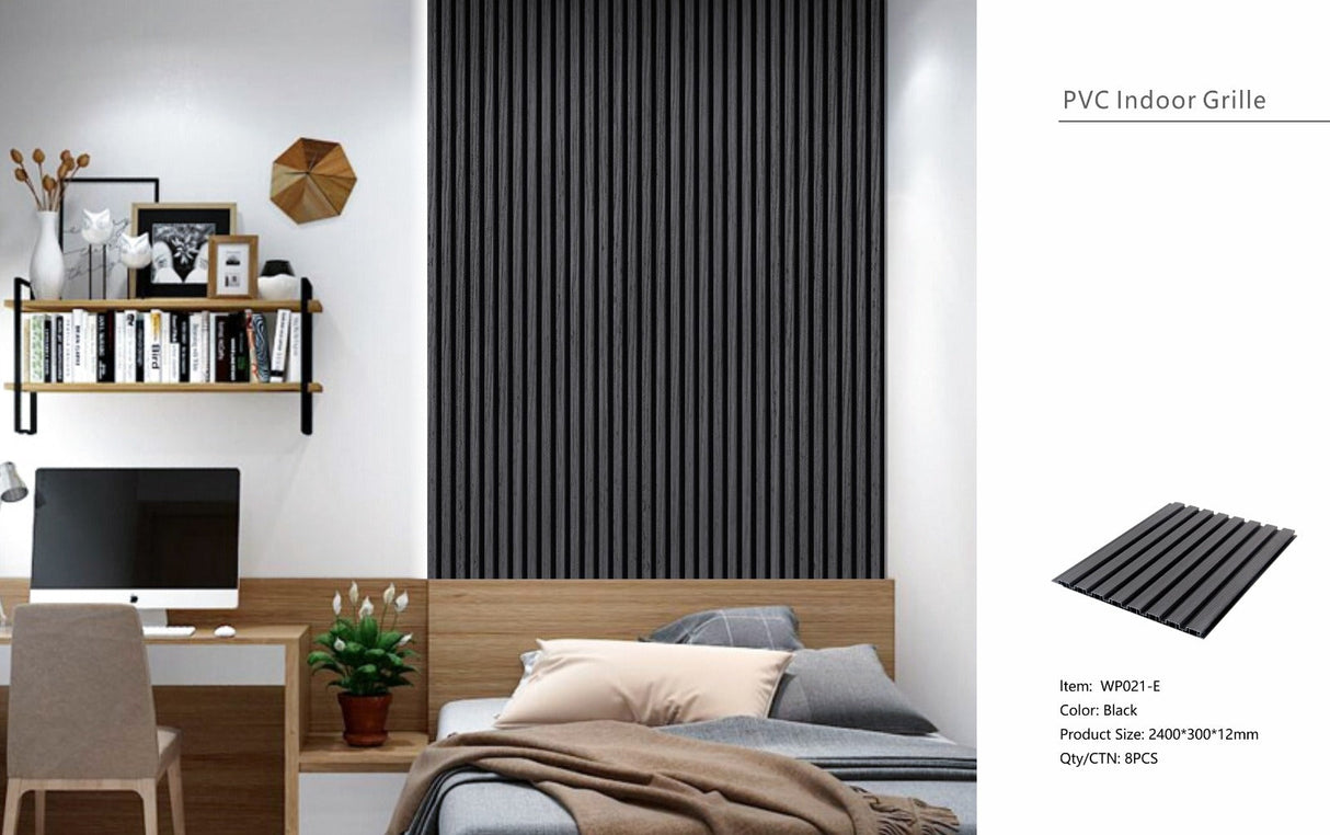 Black Seamless PVC Wall Panel 30 x 240cm