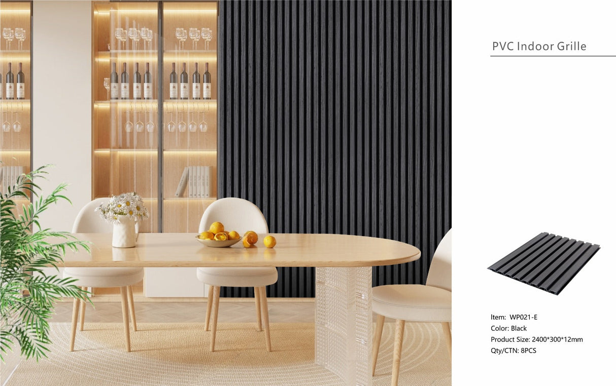 Black Seamless PVC Wall Panel 30 x 240cm