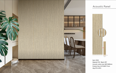 Oak Premium Acoustic Wall Panel (White Backing) 60 x 240cm