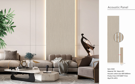 Shadow Oak Premium Acoustic Wall Panel (White Backing) 60 x 240cm