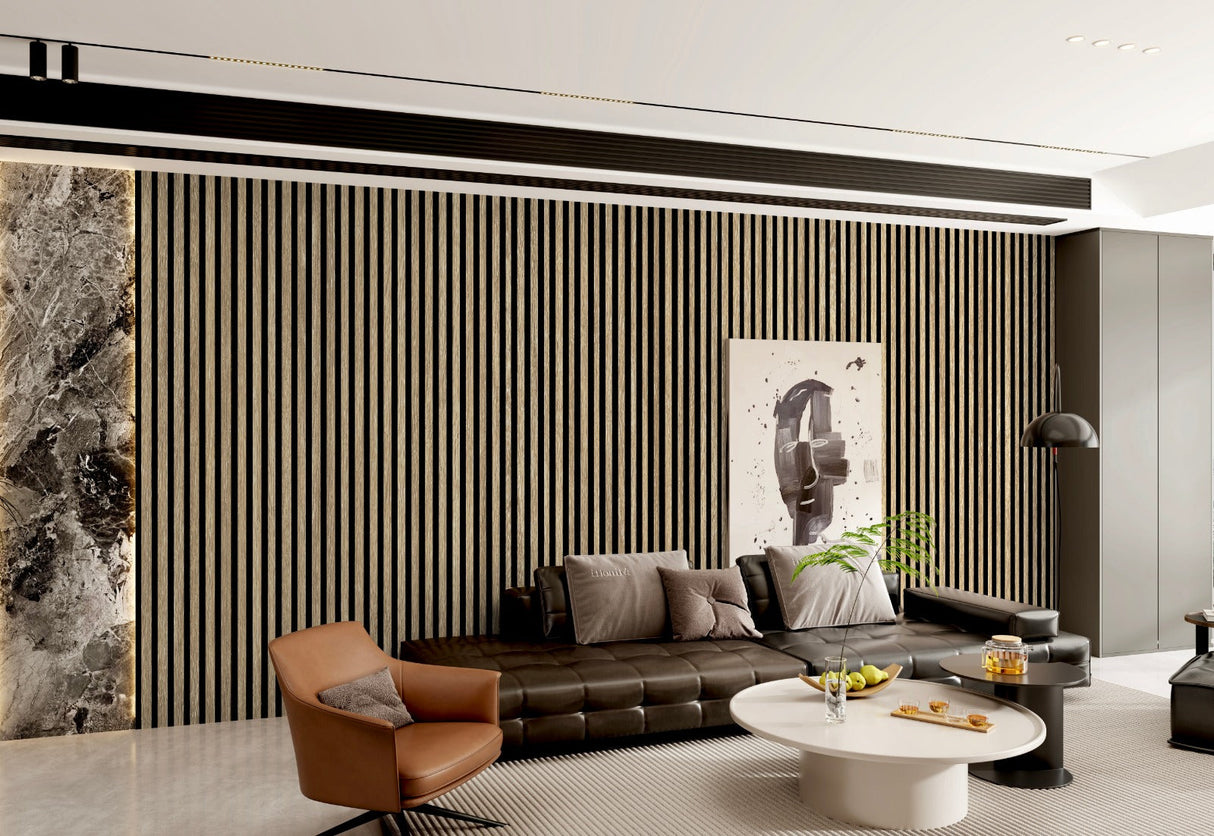 Dark Oak PVC Slat Wall Panel
