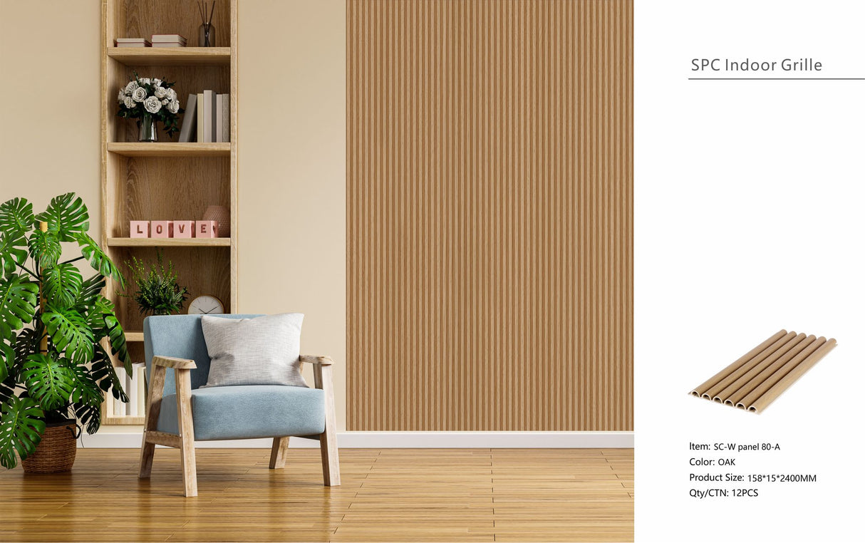 Oak Fluted Tube Wall Panel