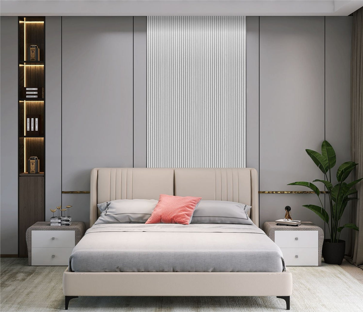 Light Grey Fluted Tube Wall Panel