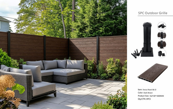 Dark Brown Composite Outdoor Fencing
