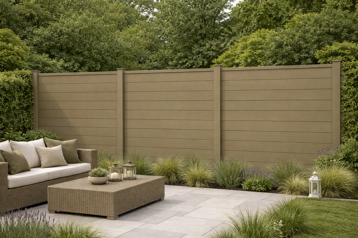 Khaki Composite Outdoor Fencing