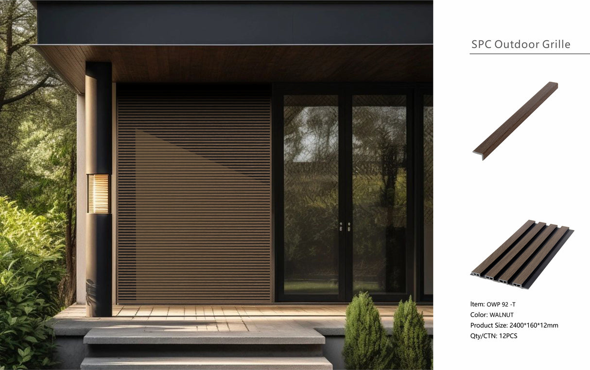 Walnut Composite Slat Outdoor Panel 240cm