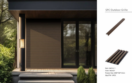 Walnut Composite Slat Outdoor Panel 240cm