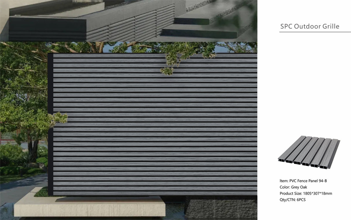 Grey Oak Composite Outdoor Fencing 180cm