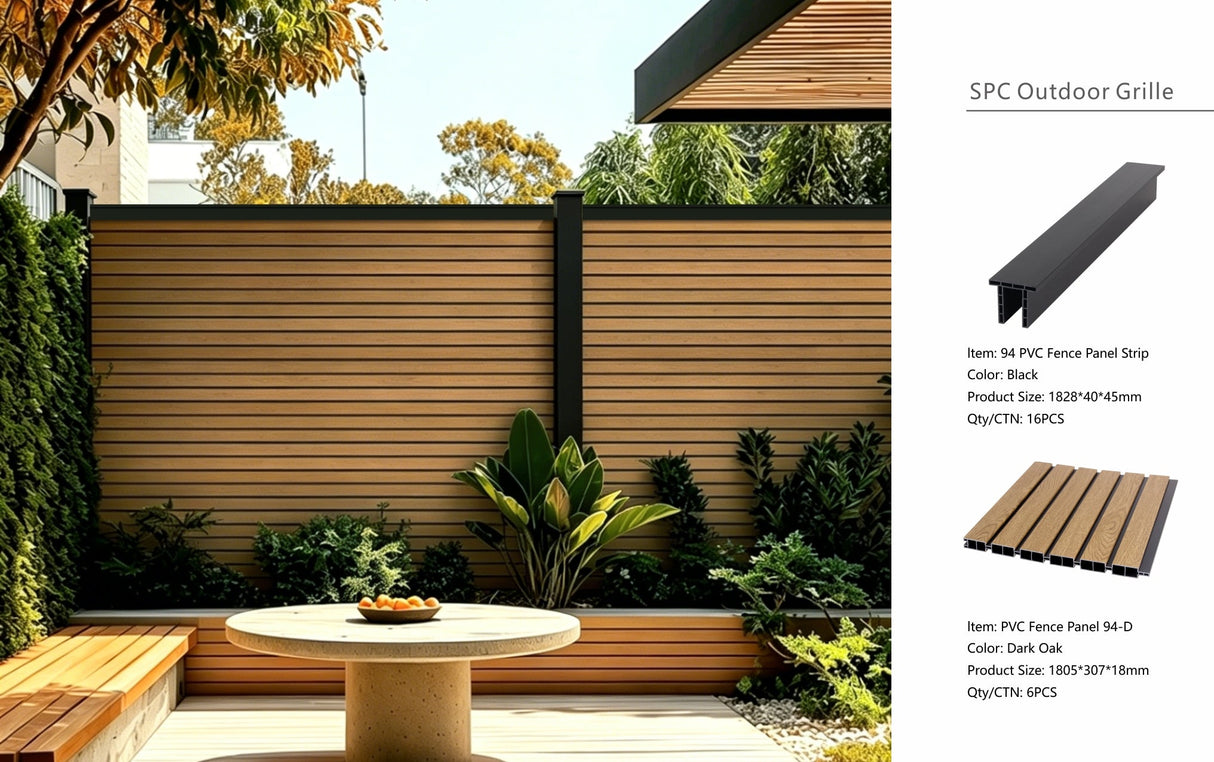 Dark Oak Composite Outdoor Fencing 180cm