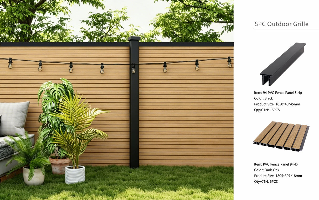 Dark Oak Composite Outdoor Fencing 180cm