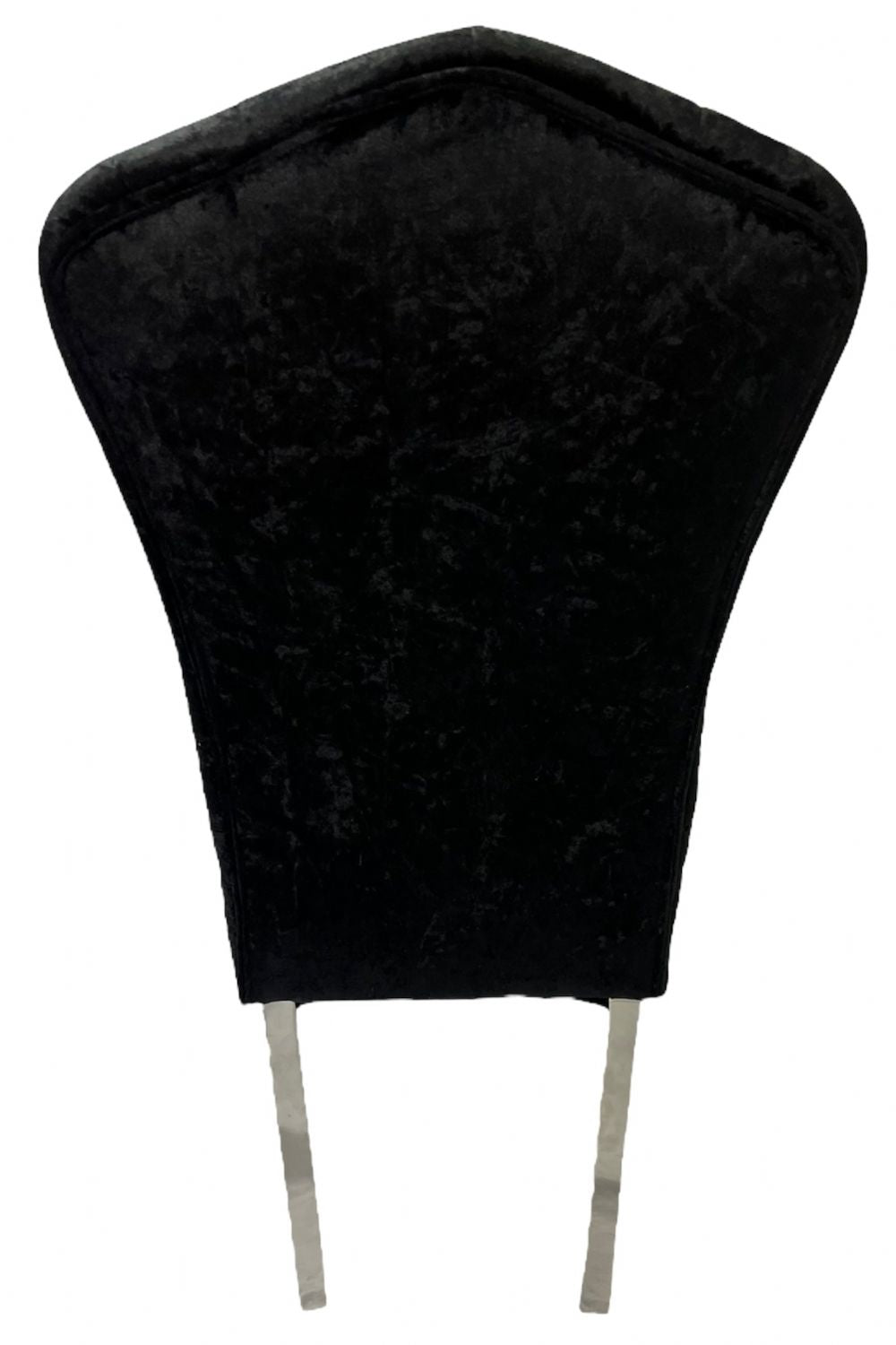 Luxury Black Crushed Velvet Dining Chair with Chrome Metal Legs