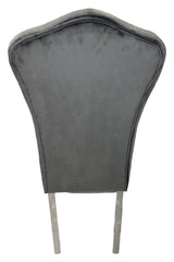 Luxury Dark Grey Velvet Dining Chair with Chrome Metal Legs
