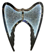 Silver Mirrored Angel Wings Wall Art with White or Colour LED Lighting