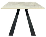 Modern White Ceramic Top Lamp Table with Black Pedestal Base