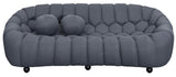 Modern Grey 3 Seater Sofa with 3D Spacer Mesh Upholstery and Curved Design