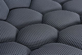 Modern Grey 3 Seater Sofa with 3D Spacer Mesh Upholstery and Curved Design