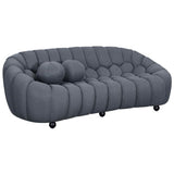 Modern Grey 3 Seater Sofa with 3D Spacer Mesh Upholstery and Curved Design