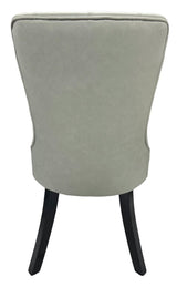 Modern Grey PU Upholstered Dining Chair with Black Wooden Legs