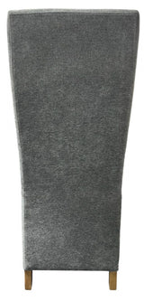Modern Grey Fabric Upholstered Dining Chair with Oak Legs