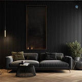 Black Slatted Acoustic Wall Panel 60 x 240cm