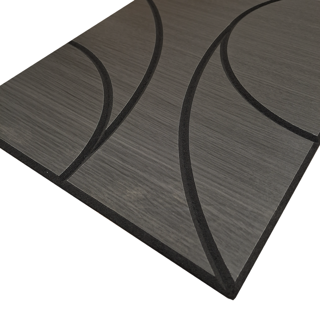 Superlightweight Spiral - Self Adhesive Acoustic Wall Panels - 120cm x 30cm (4 pack) - Black Oak