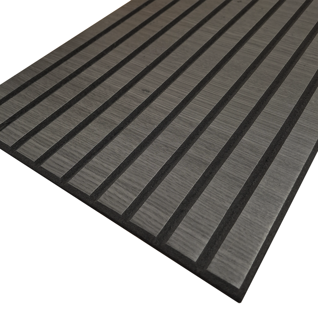 Superlightweight Slatted - Self Adhesive Acoustic Wall Panels - 120cm x 30cm (4 pack) - Black Oak