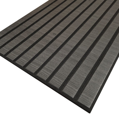 Superlightweight Slatted - Self Adhesive Acoustic Wall Panels - 120cm x 30cm (4 pack) - Black Oak