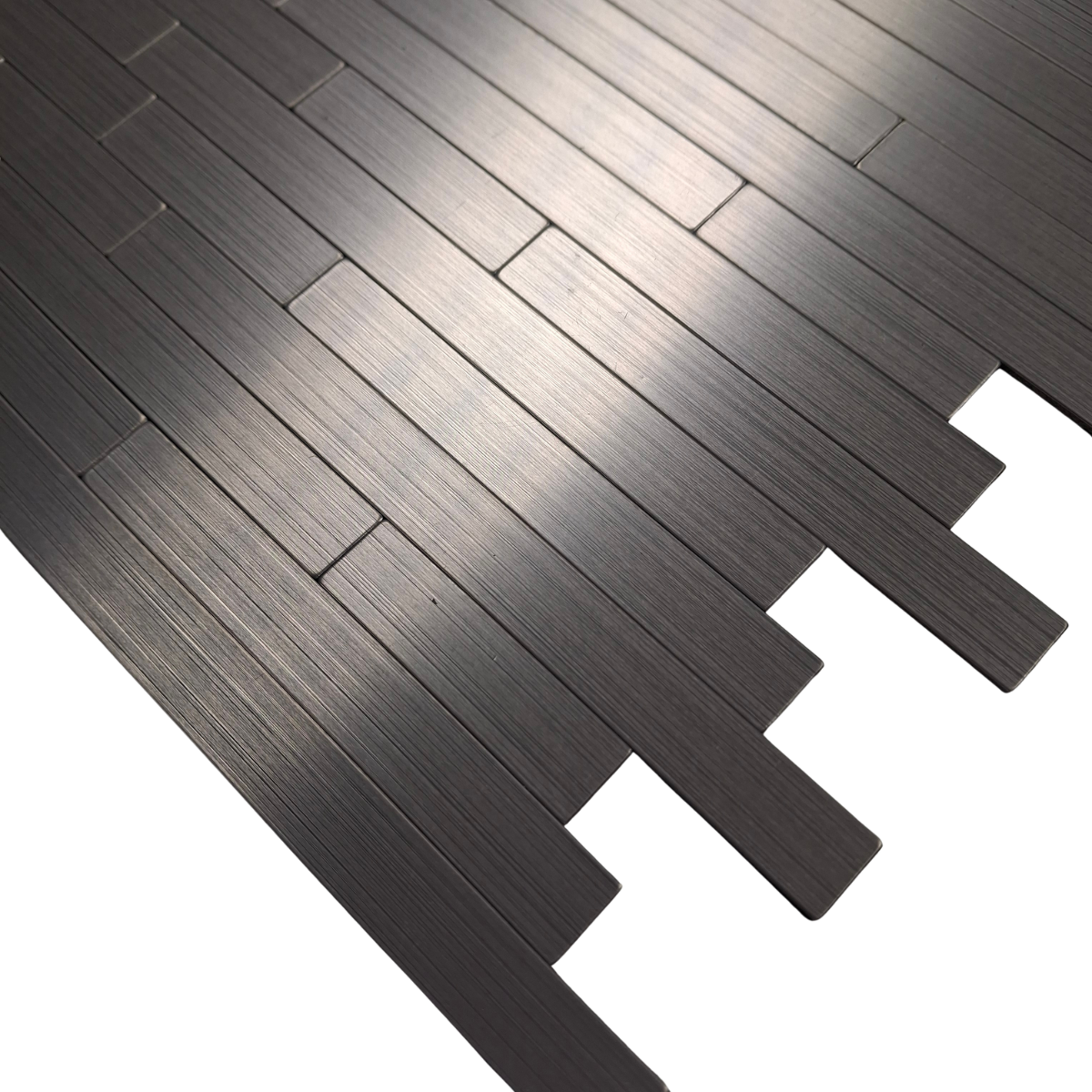 Self Adhesive 3D Mosaic Wall Tiles - Brick - 30cm x 30cm (10 pack) - Chrome