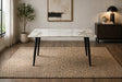 Luxury Grey Marble Effect Ceramic 1.5m Dining Table with Black Legs