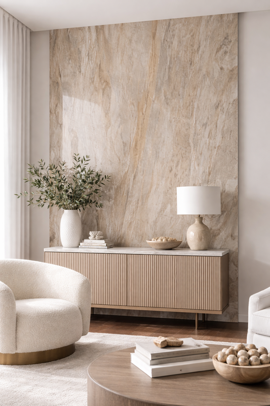 Cream Decorative PVC Wall Panel